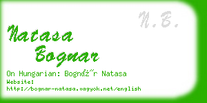 natasa bognar business card